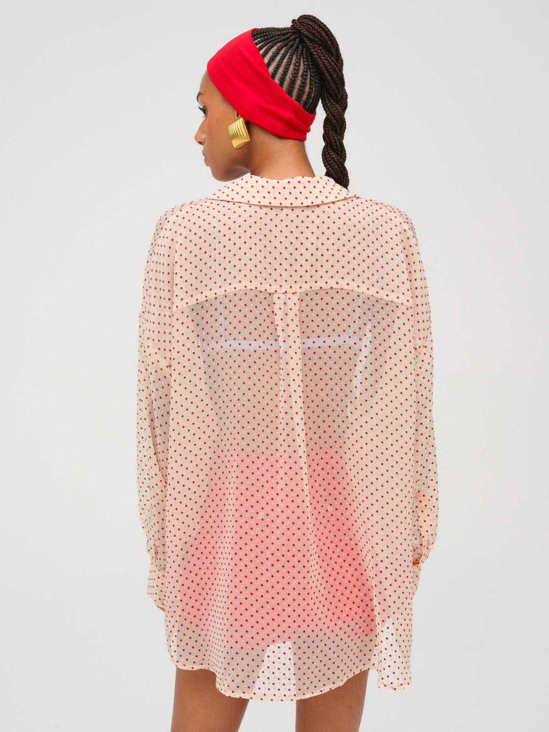 For Love and Lemons - Love Dot Button-Up Top - Cream