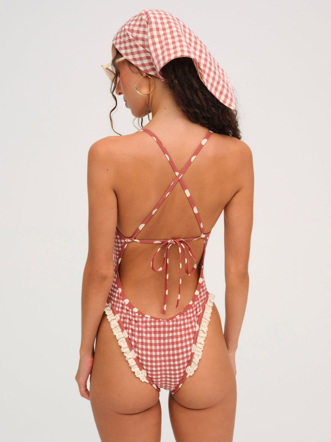 For Love and Lemons - Strappy One Piece Swimsuit - Red