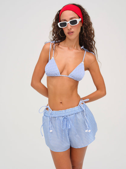 For Love and Lemons - Bay Bikini Top - Blue