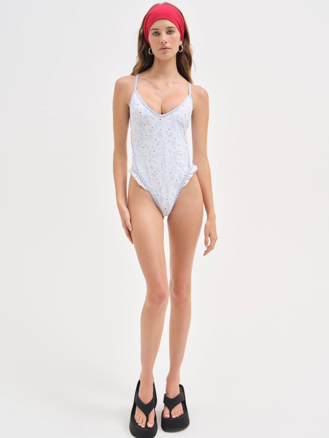 For Love and Lemons - Strappy One Piece Swimsuit - Blue