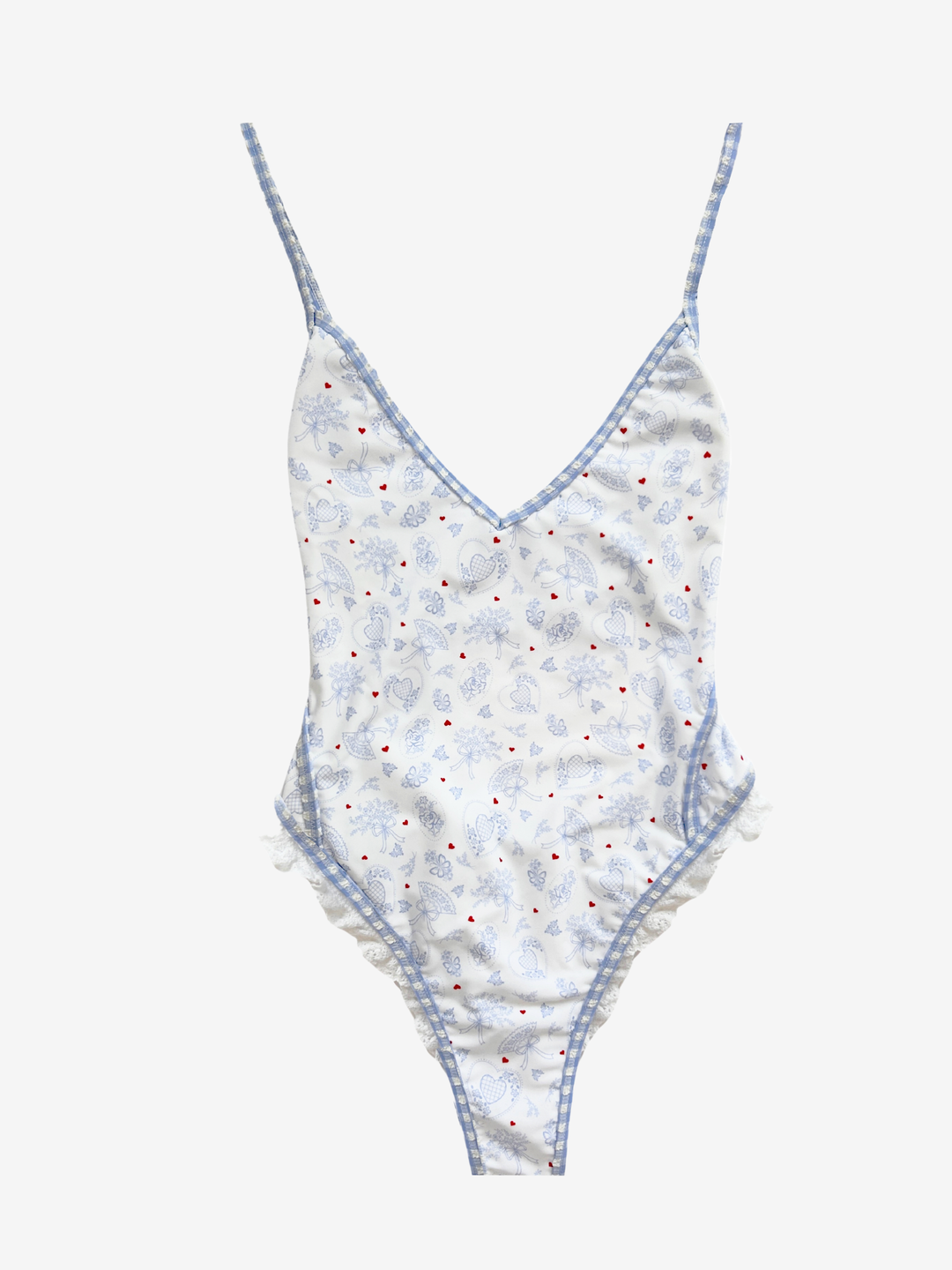For Love and Lemons - Strappy One Piece Swimsuit - Blue