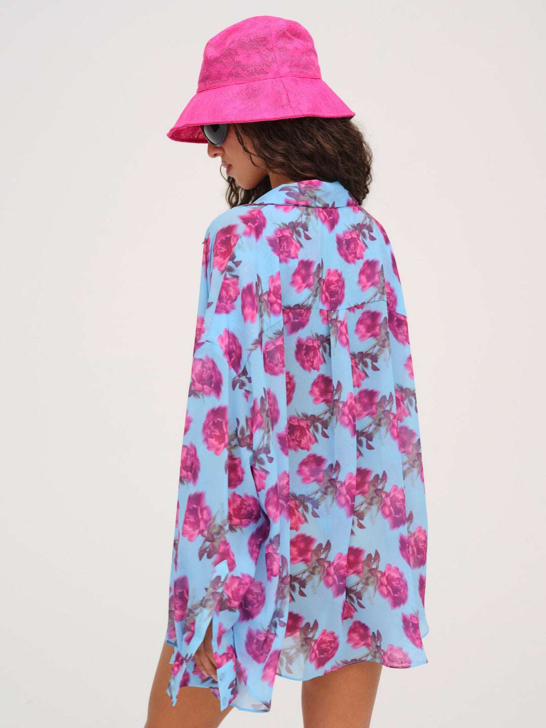 For Love and Lemons - Floral Stems Button-Down Top - Blue