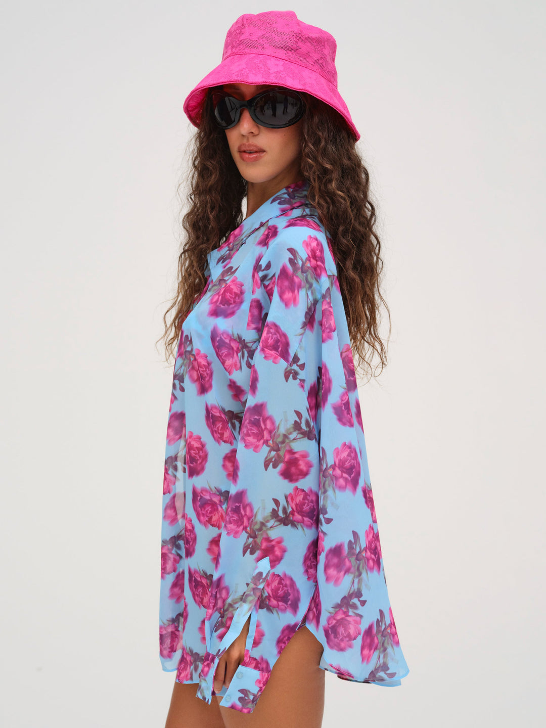For Love and Lemons - Floral Stems Button-Down Top - Blue