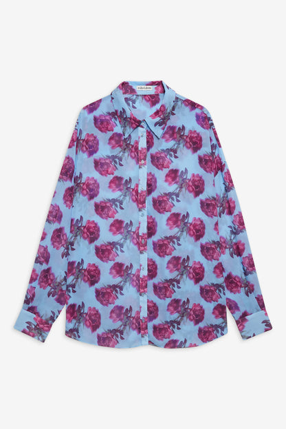 For Love and Lemons - Floral Stems Button-Down Top - Blue