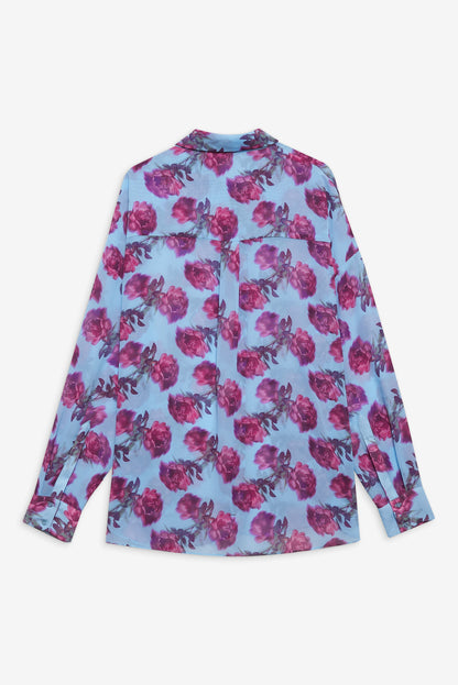 For Love and Lemons - Floral Stems Button-Down Top - Blue