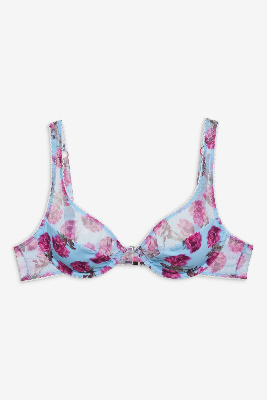 For Love and Lemons - Floral Stems Underwire Bikini Top - Blue