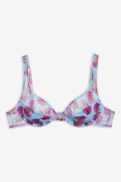 For Love and Lemons - Floral Stems Underwire Bikini Top - Blue