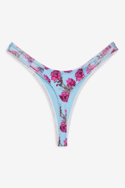 For Love and Lemons - Floral Stems Bikini Bottom - Blue