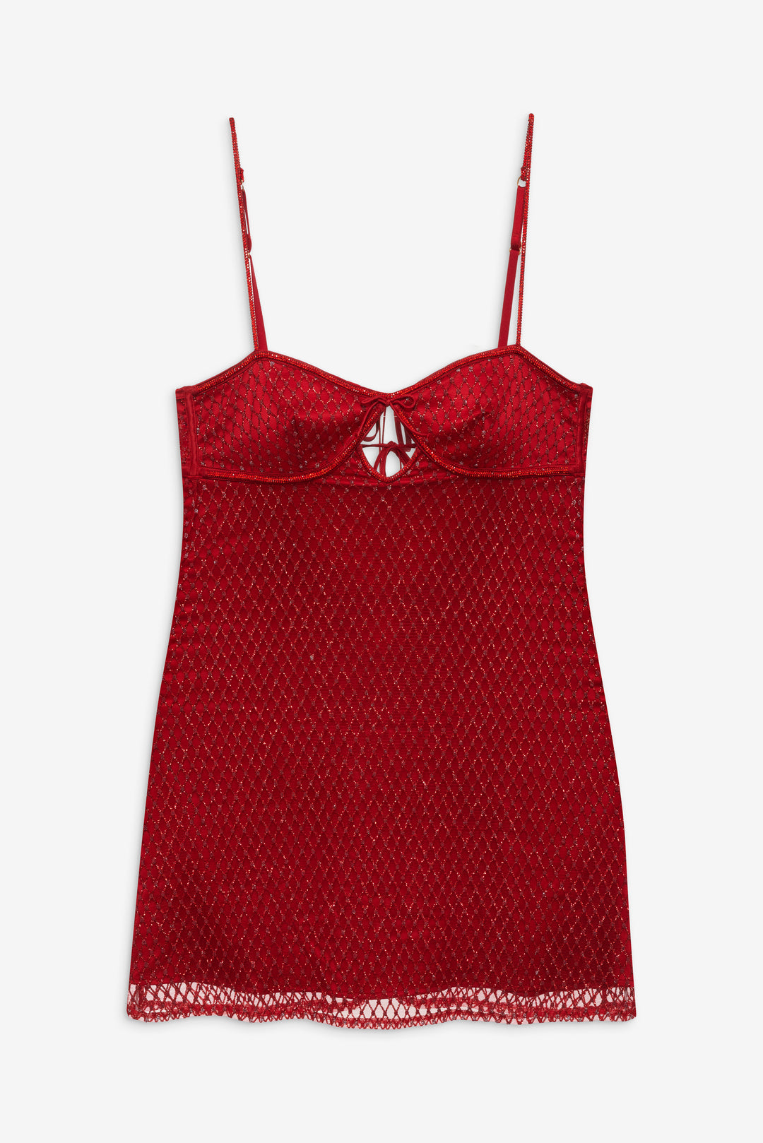 For Love and Lemons - Glitter Slip Dress - Red
