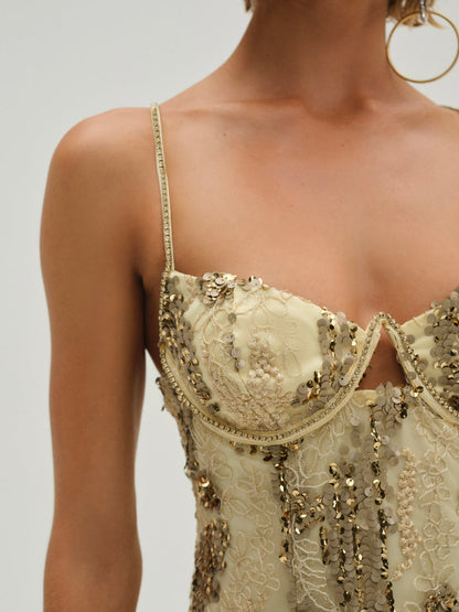 For Love and Lemons - Opal Mini Dress - Gold