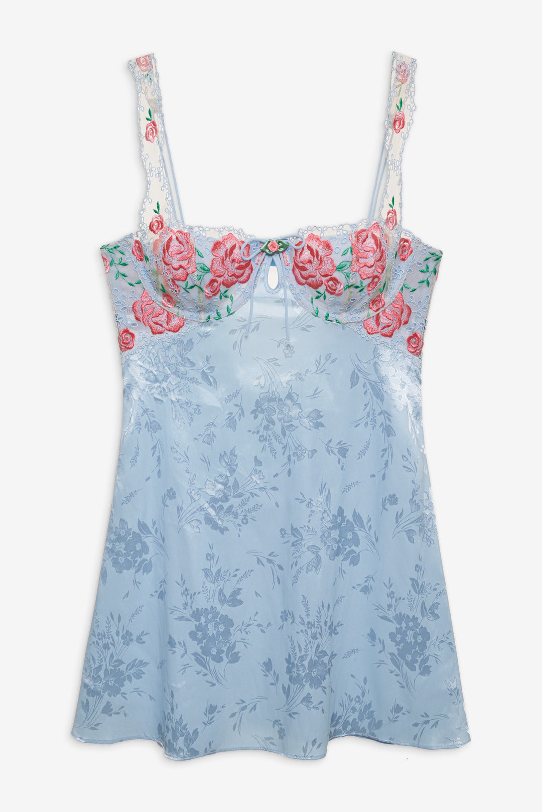For Love and Lemons - Vintage Rose Eyelet Slip - Blue