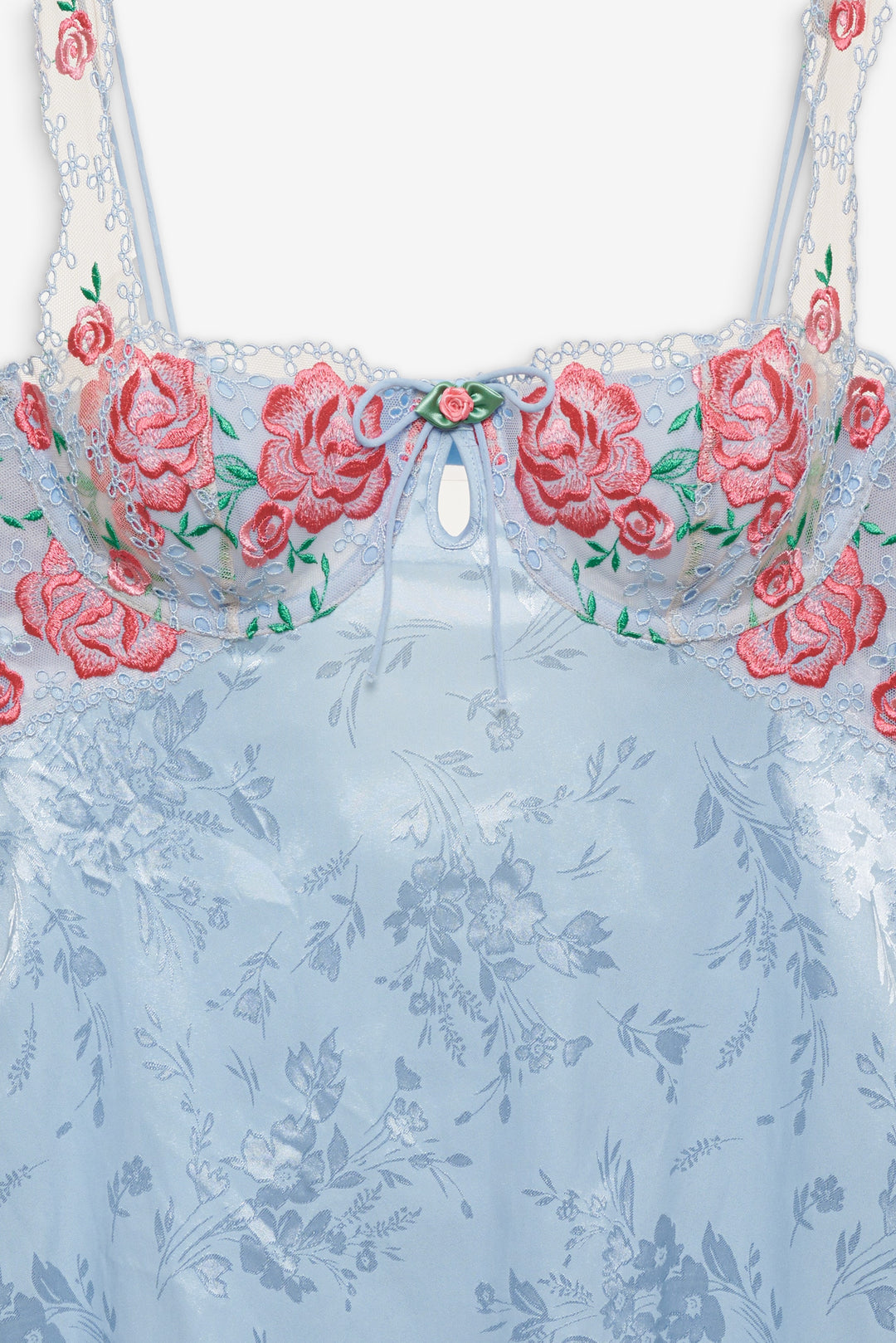 For Love and Lemons - Vintage Rose Eyelet Slip - Blue