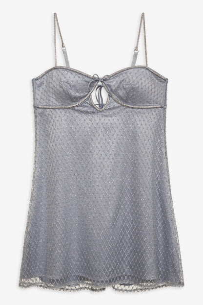 For Love and Lemons - Glitter Slip Dress - Silver
