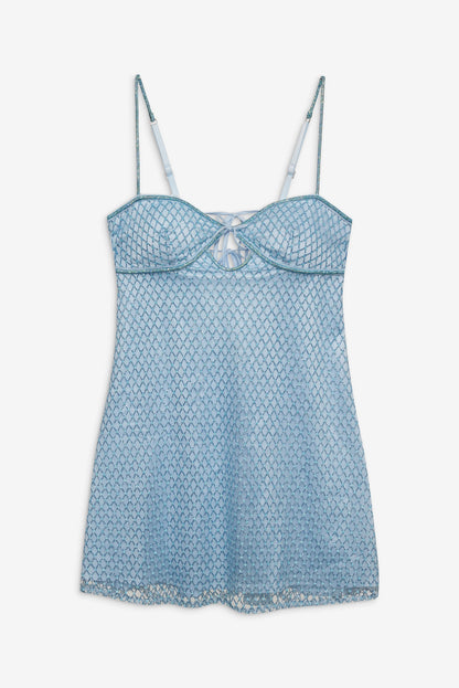 For Love and Lemons - Glitter Slip Dress - Blue