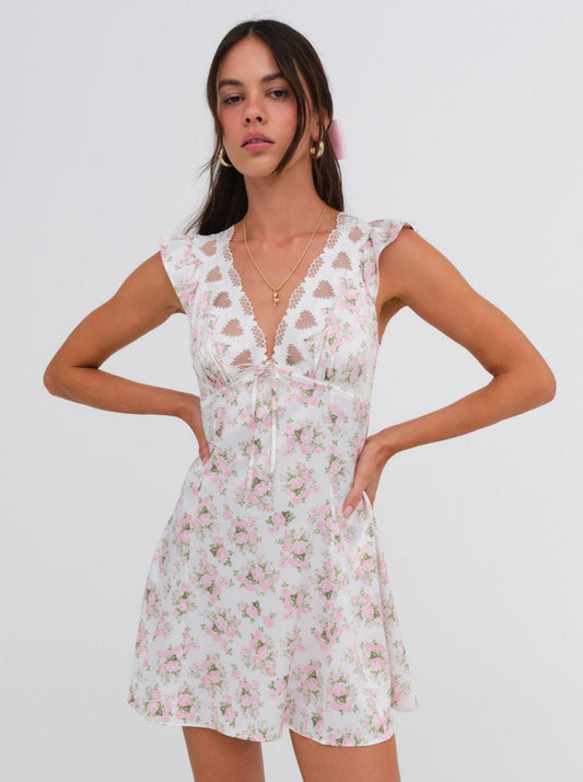 For Love and Lemons - Naima Slip Dress - Pink