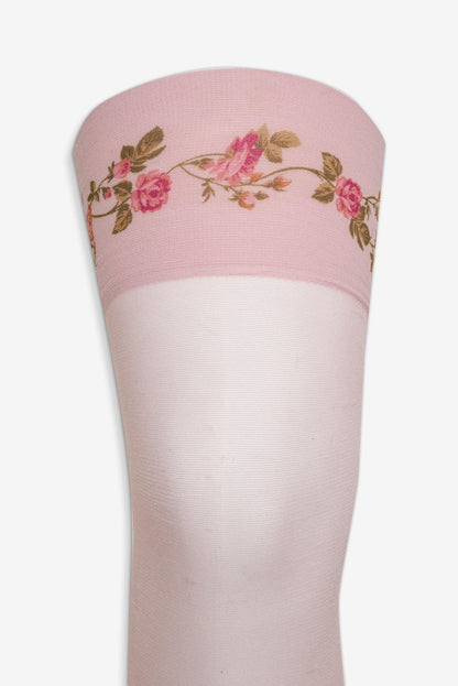 For Love and Lemons - Rose Vine Thigh-High Socks - Pink
