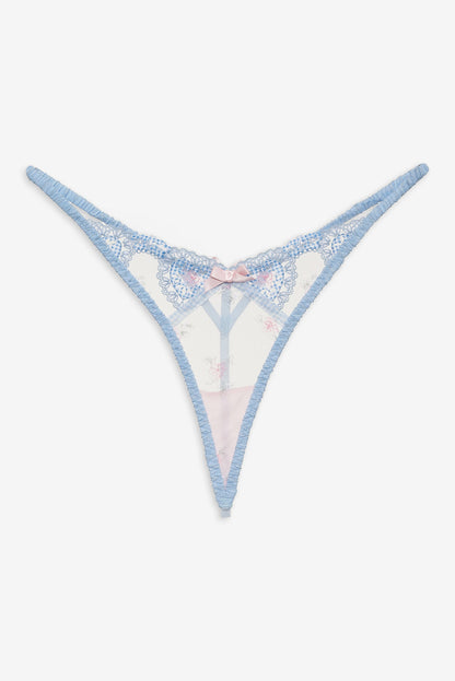 For Love and Lemons - Dainty Doily Thong Panty - Blue