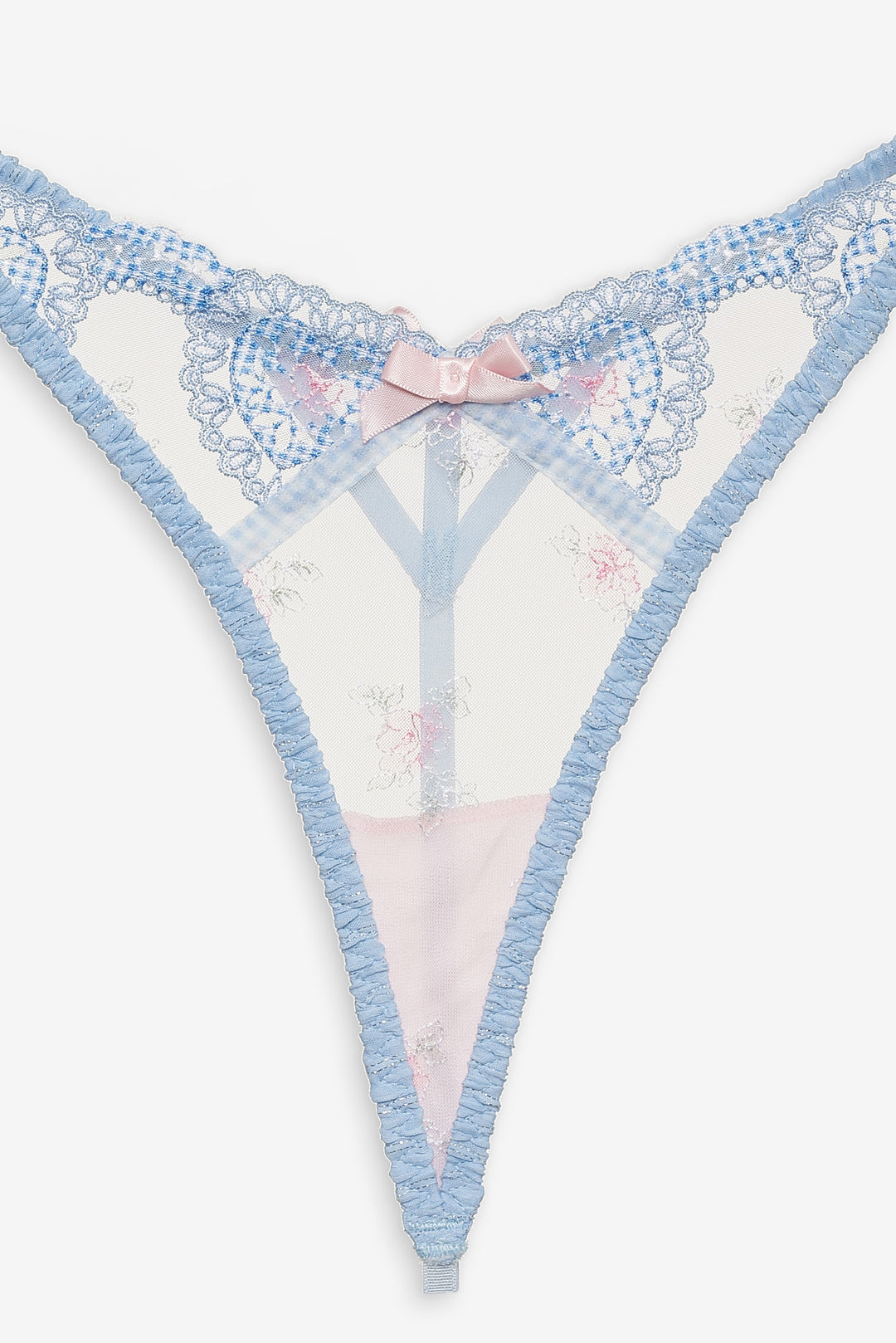 For Love and Lemons - Dainty Doily Thong Panty - Blue