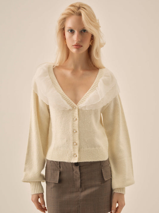 For Love and Lemons - Aster Knit Cardigan - Cream