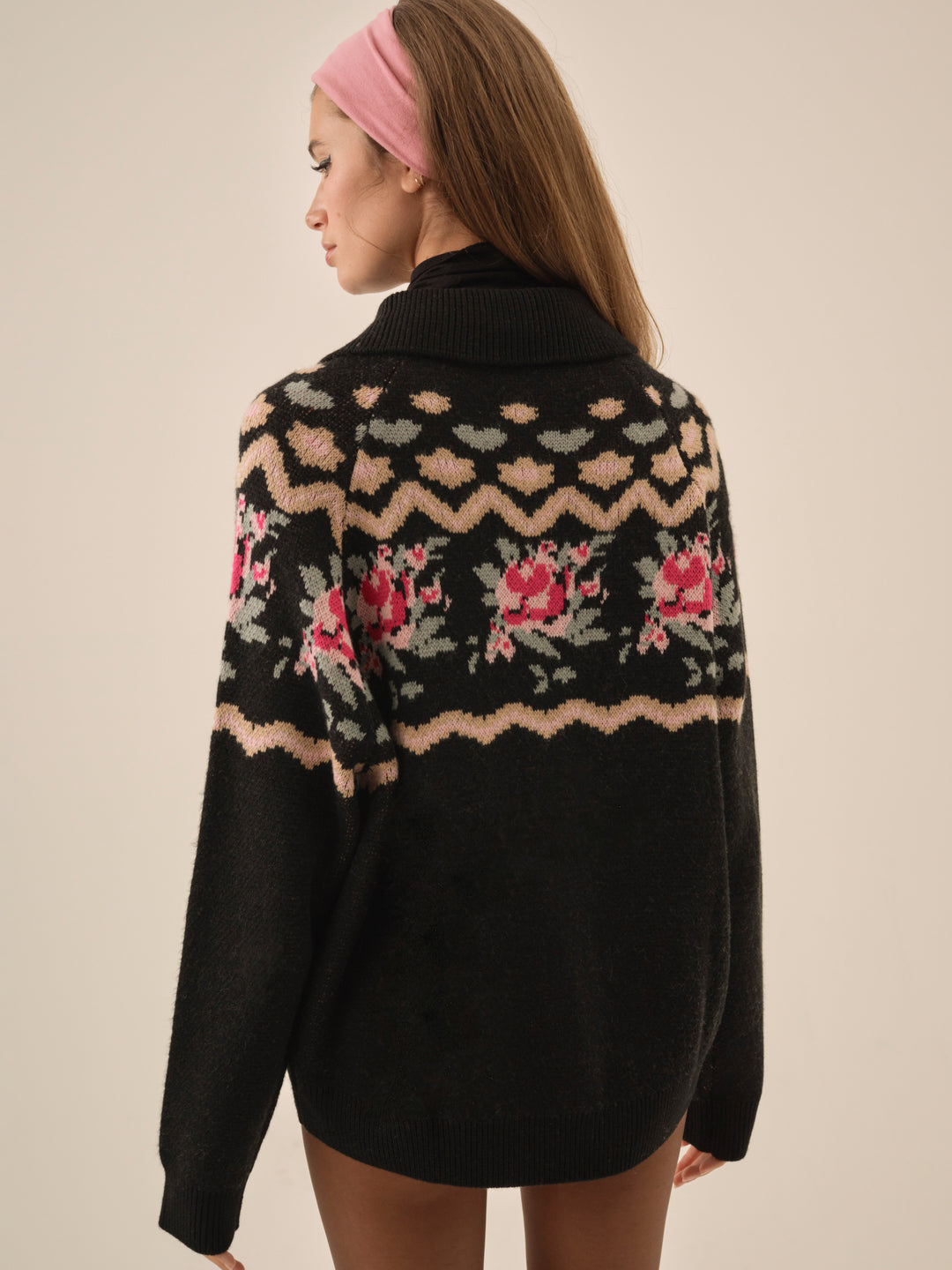 For Love and Lemons - Ski Lodge Zip-Up Sweater - Black