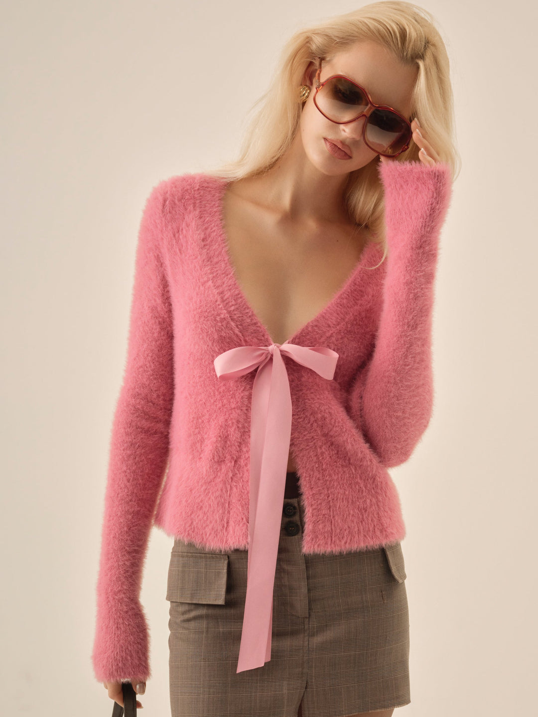 For Love and Lemons - Tayla Knit Cardigan - Pink