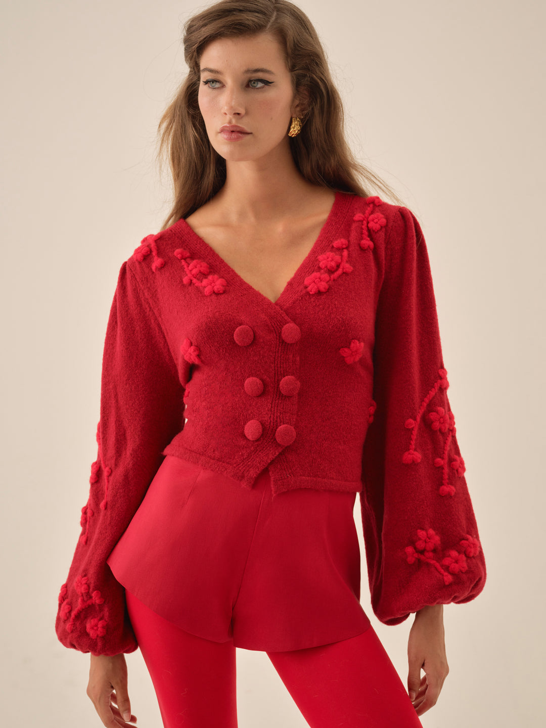For Love and Lemons - Adalyn Cardigan - Red