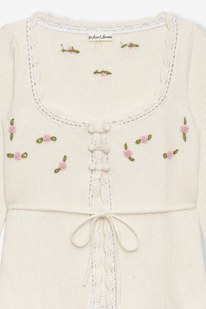 For Love and Lemons - Pheobe Knit Top - Cream