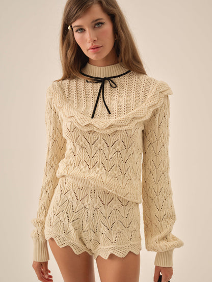 For Love and Lemons - Lelia Knit Short - Cream