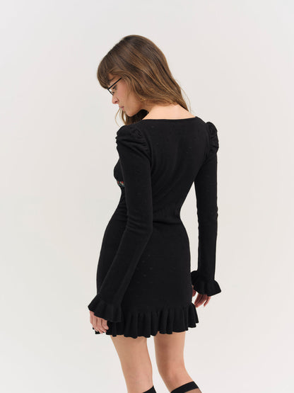 For Love and Lemons - Naomi Knit Mini Dress - Black