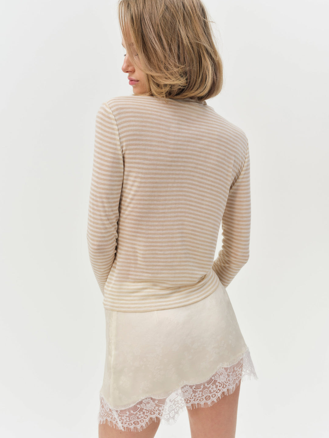 For Love and Lemons - Athena Turtle Neck Top - Cream