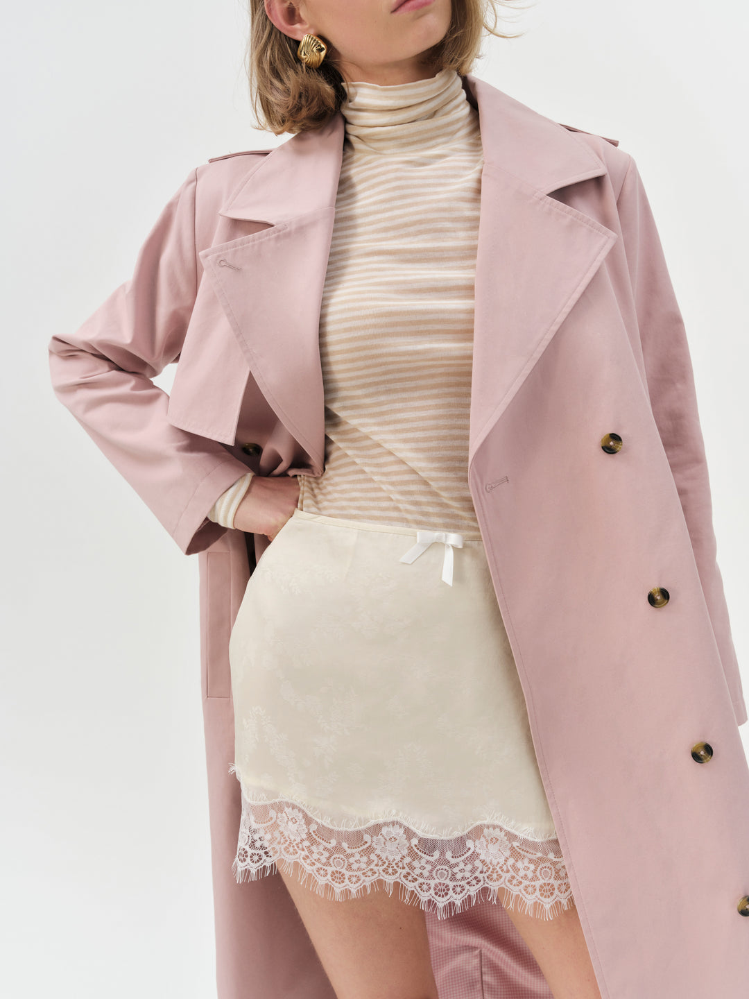 For Love and Lemons - Athena Turtle Neck Top - Cream