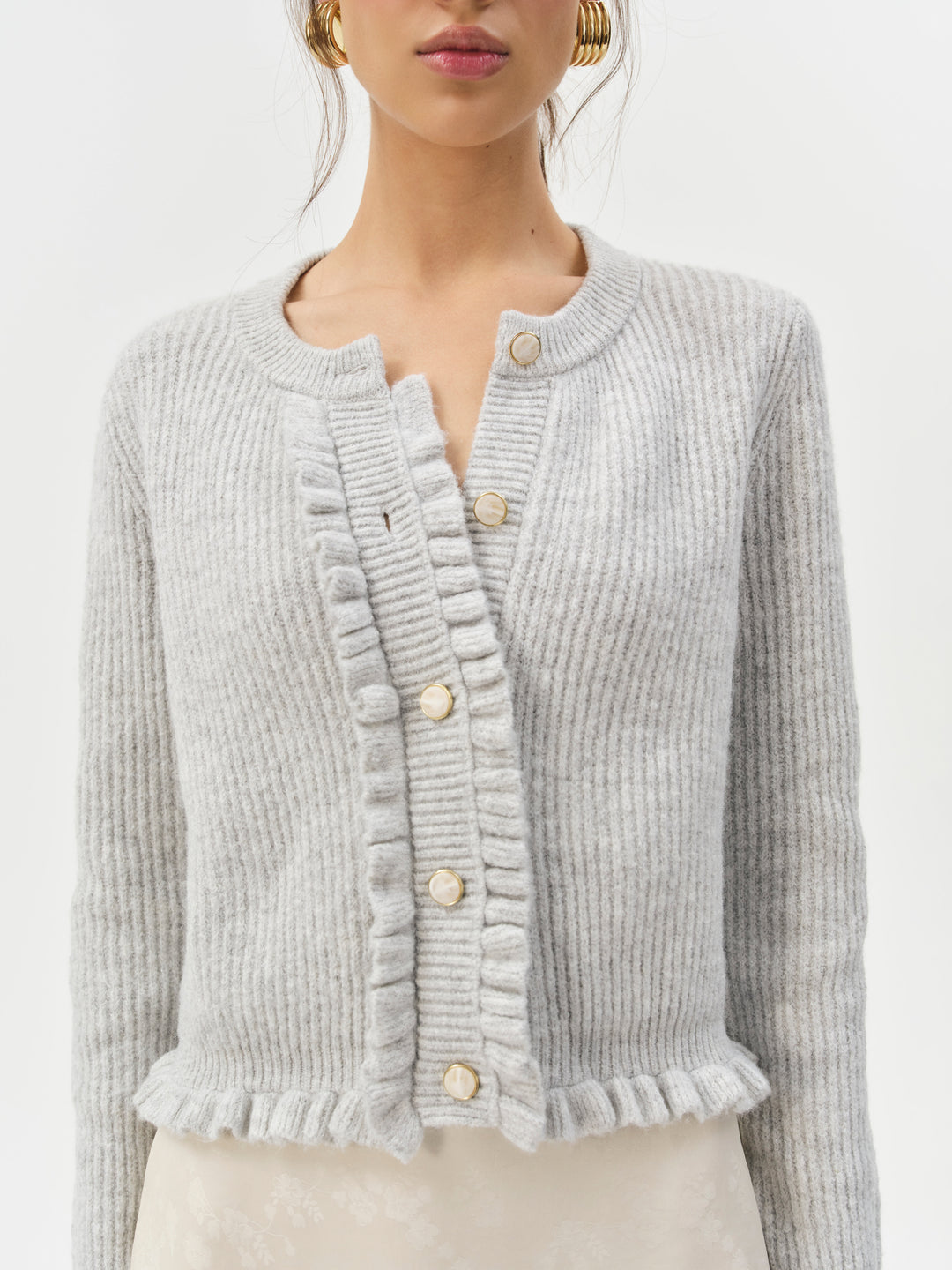 For Love and Lemons - Mia Soft Knit Cardigan - Grey