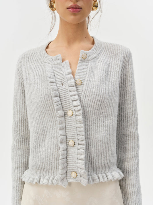 For Love and Lemons - Mia Soft Knit Cardigan - Grey