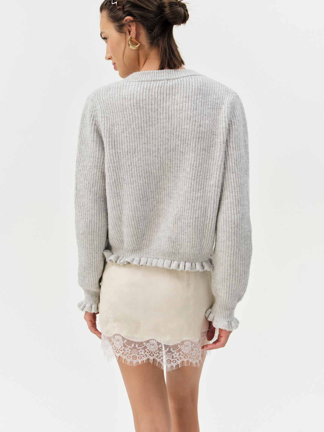 For Love and Lemons - Mia Soft Knit Cardigan - Grey