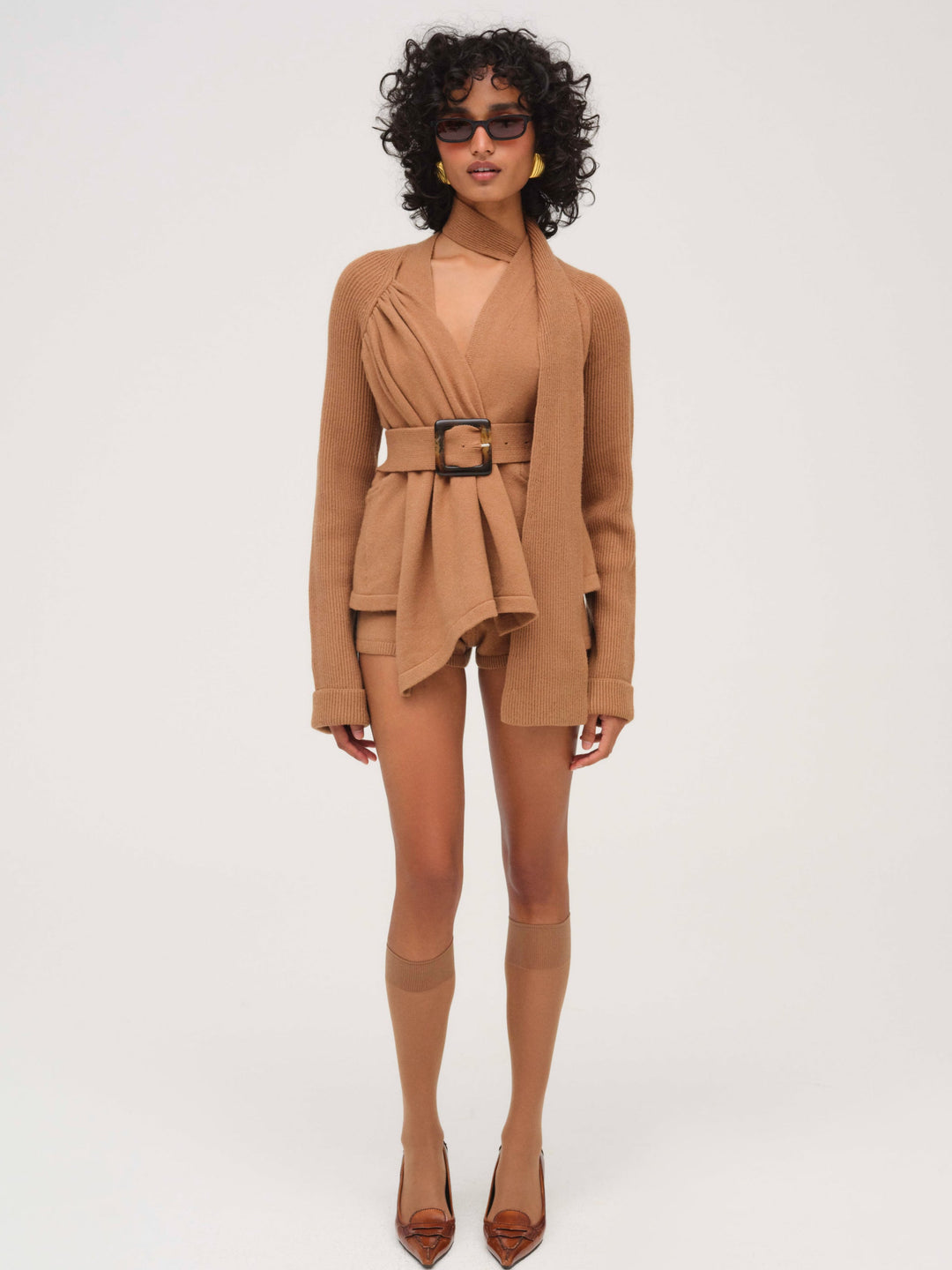For Love and Lemons - Ellie Knit Short - CAMEL