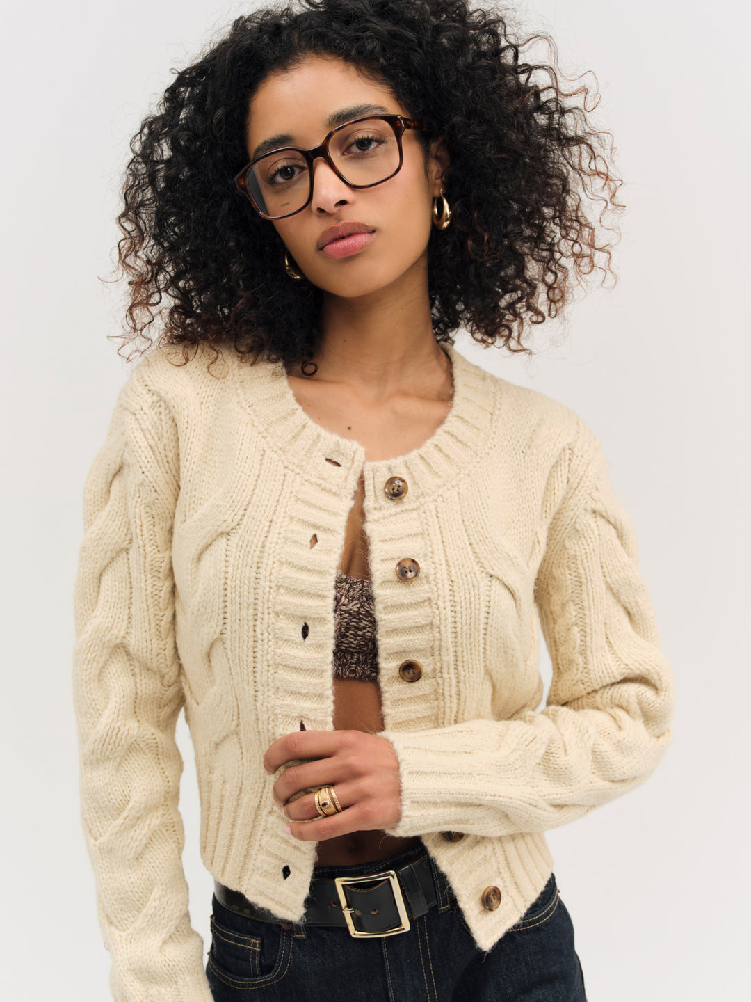 For Love and Lemons - Regina Cardigan - Tan