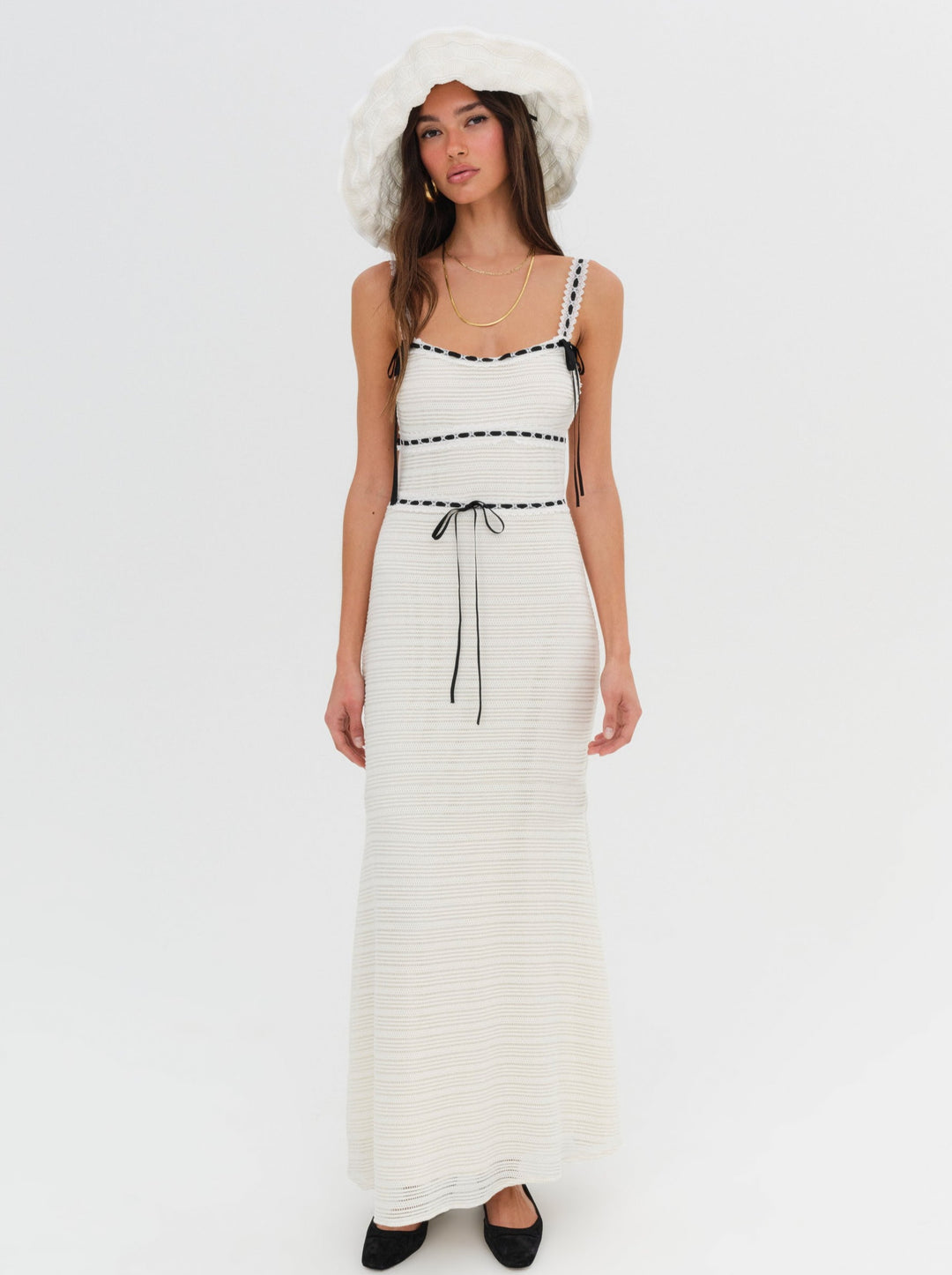 For Love and Lemons - Mayfair Crochet Maxi Dress - White