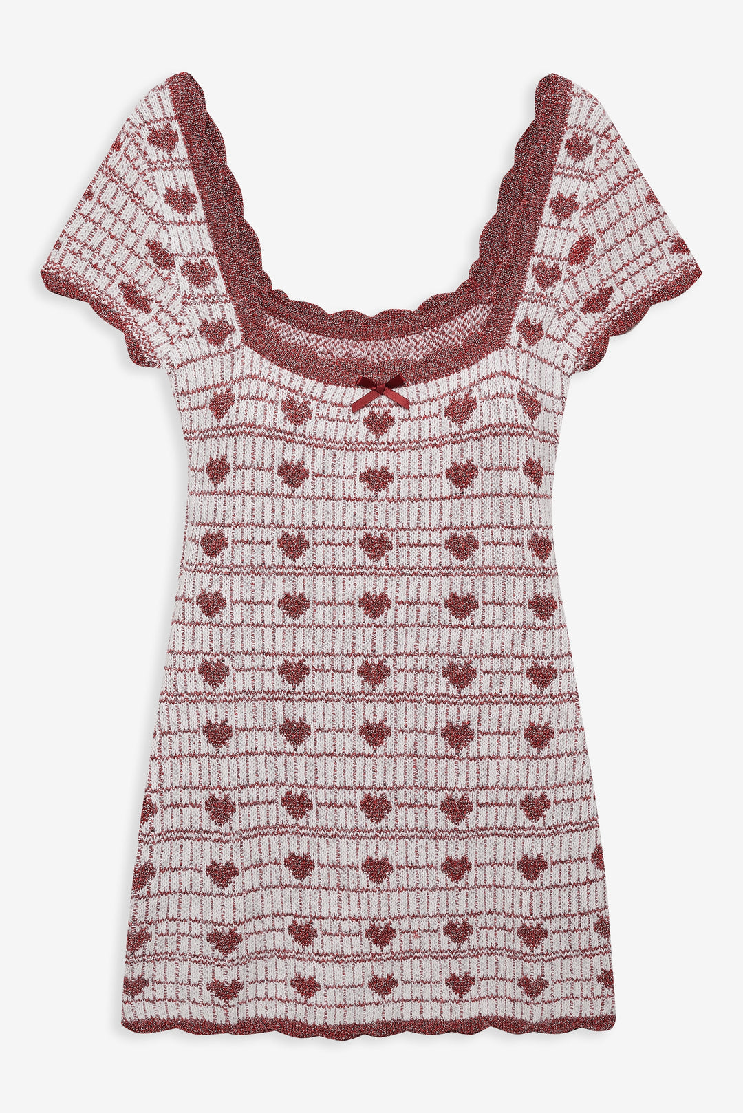 For Love and Lemons - Candy Heart Knit Mini Dress - Cream