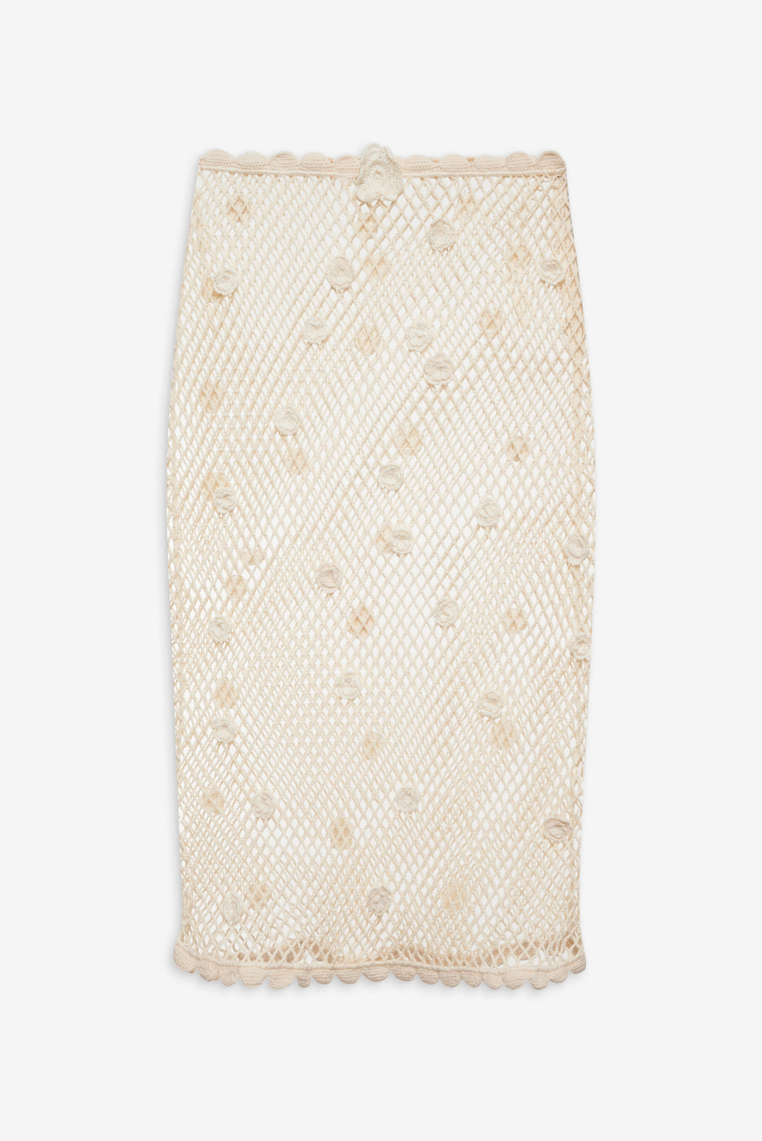 For Love and Lemons - Betty Bouquet Knit Midi Skirt - Cream