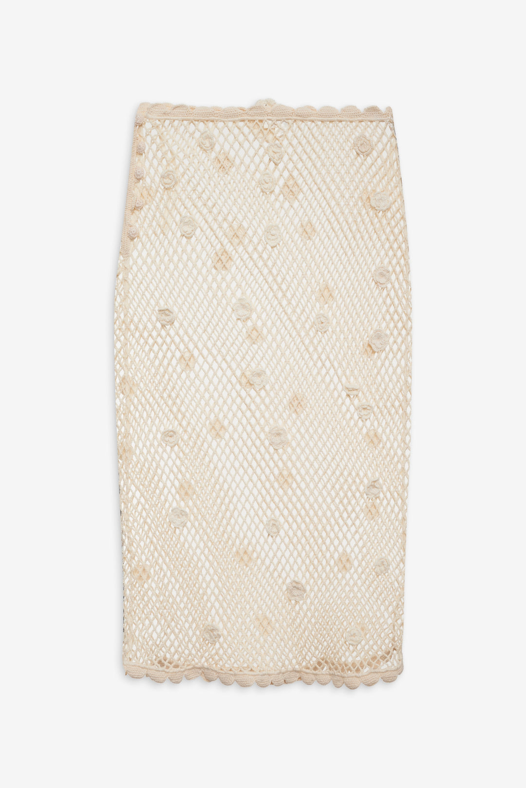 For Love and Lemons - Betty Bouquet Knit Midi Skirt - Cream