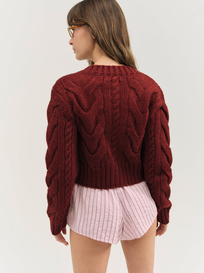 For Love and Lemons - Regina Cardigan - Red