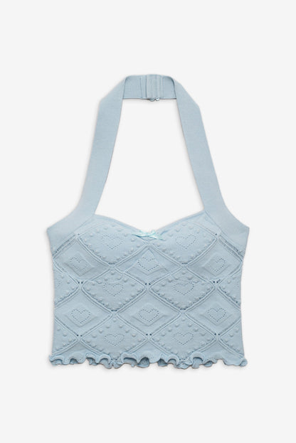 For Love and Lemons - Coco Knit Tank - Baby Blue