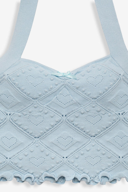 For Love and Lemons - Coco Knit Tank - Baby Blue
