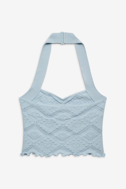 For Love and Lemons - Coco Knit Tank - Baby Blue