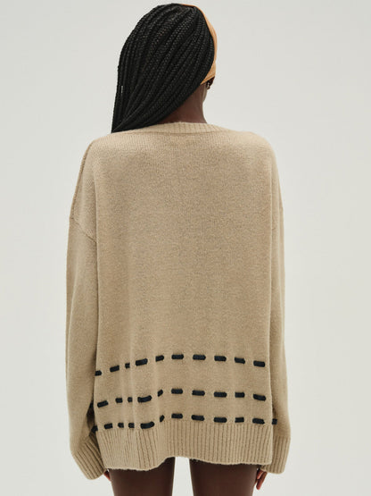 For Love and Lemons - Solana Cardigan with Scarf - Tan