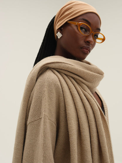 For Love and Lemons - Solana Cardigan with Scarf - Tan