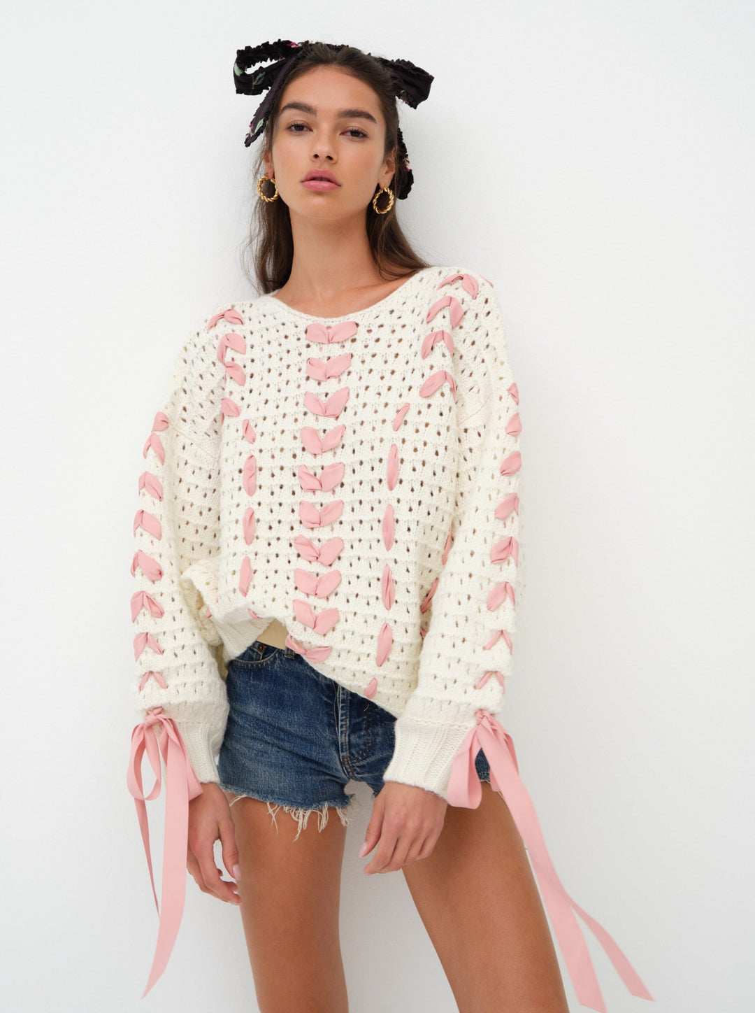 For Love and Lemons - Laurel Oversized Sweater - White