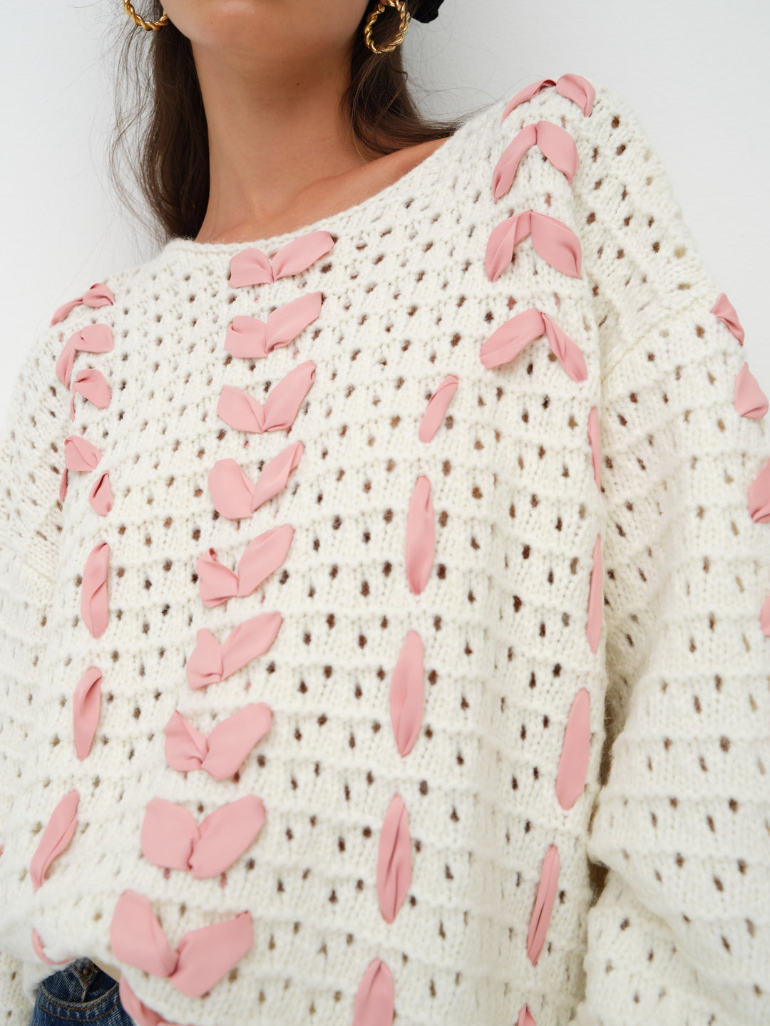 For Love and Lemons - Laurel Oversized Sweater - White