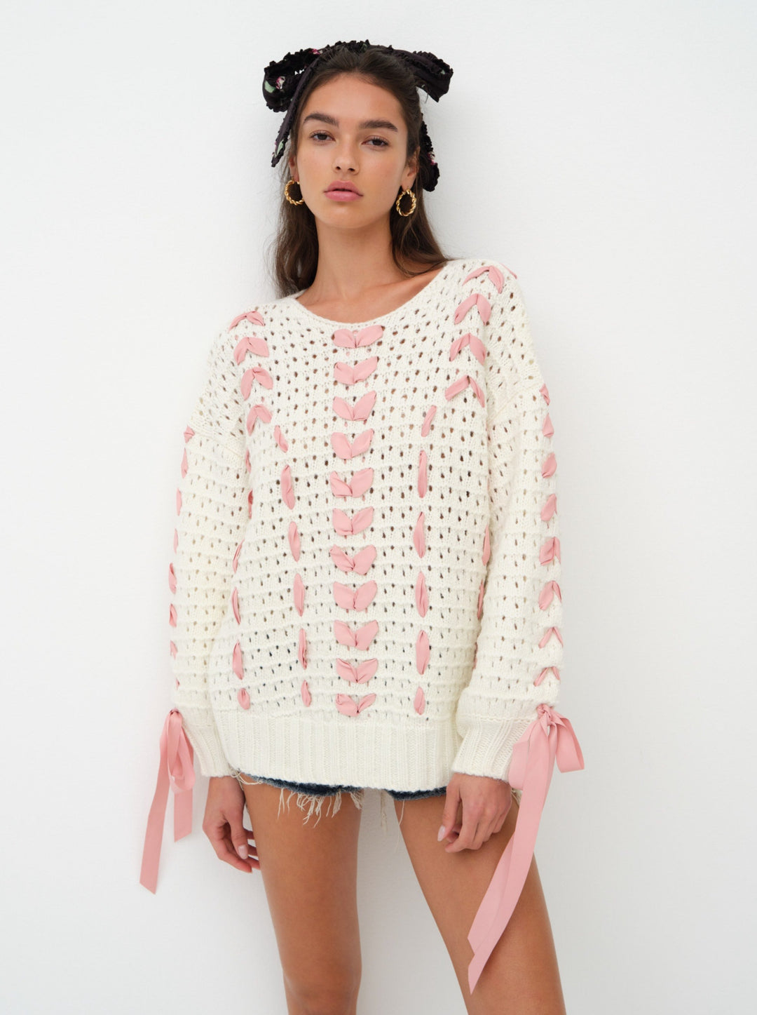 For Love and Lemons - Laurel Oversized Sweater - White