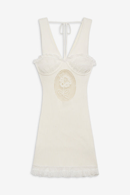 For Love and Lemons - Lyon Knit Mini Dress - White